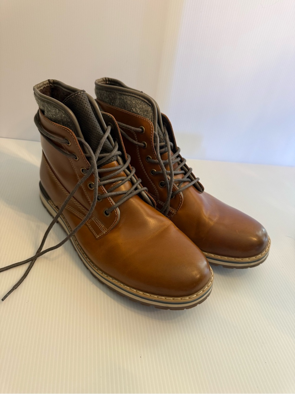 Sonoma Men's Tan/Brown  Lace-Up Boots